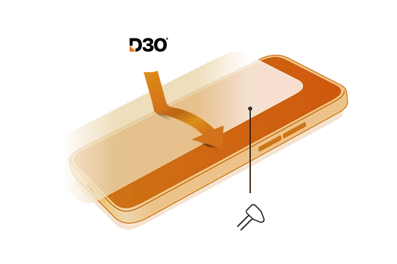 The line drawing shows the shatter resistance of the ‘Extreme Protect’ safety glass.